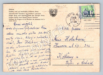 Pohlednice Praha Pražský hrad od letohrádku Anny 1969 (TP2402)