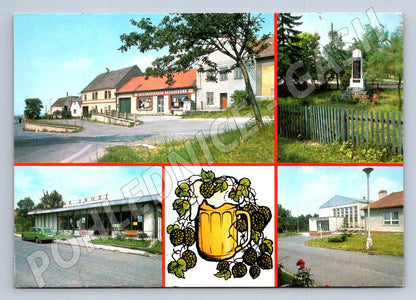 Pohlednice Hříškov Smolnice Vinařice Lištany a motiv piva (TP2407)