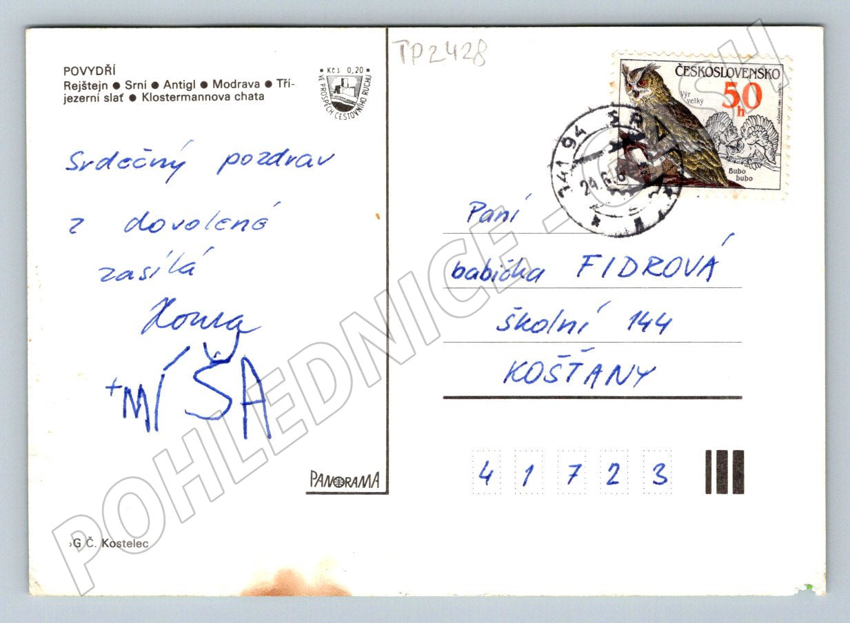 Pohlednice Povidří krajina 1984 (TP2428)