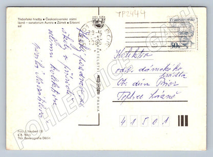 Pohlednice Třeboň koláž: zámek, hradby, jezero (TP2444)