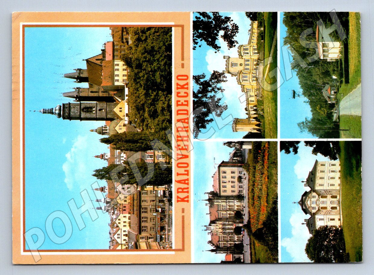 Pohlednice Královéhradecko různé pohledy 1985 (TP2445)