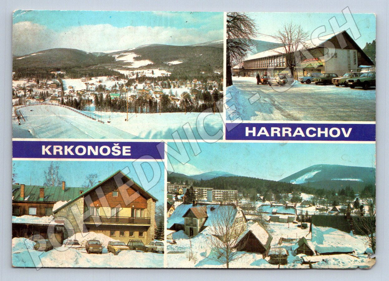 Pohlednice Harrachov Krkonoše zimní motivy 1984 (TP2446)