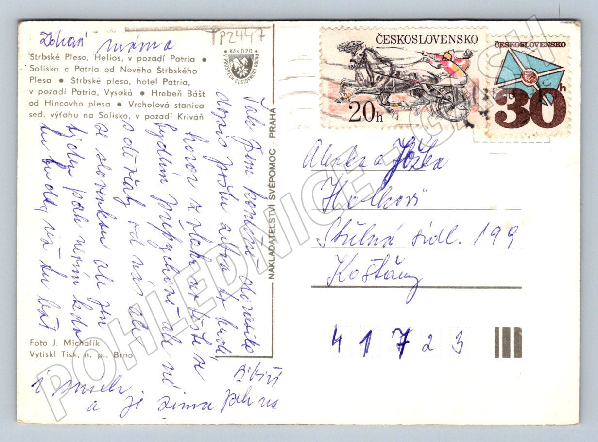 Pohlednice Slovensko Štrbské Pleso horská krajina 1960s (TP2447)