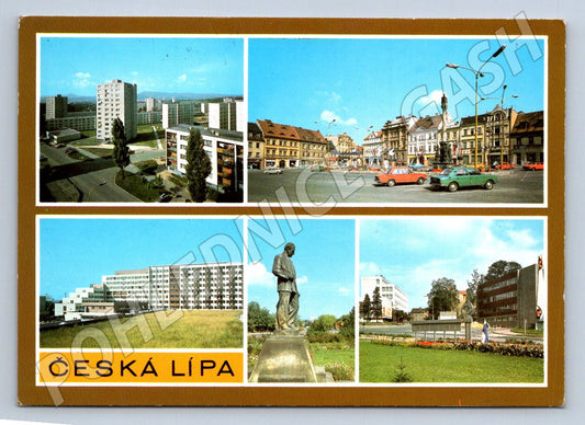 Pohlednice Česká Lípa koláž záběrů města 1969 (TP2452)