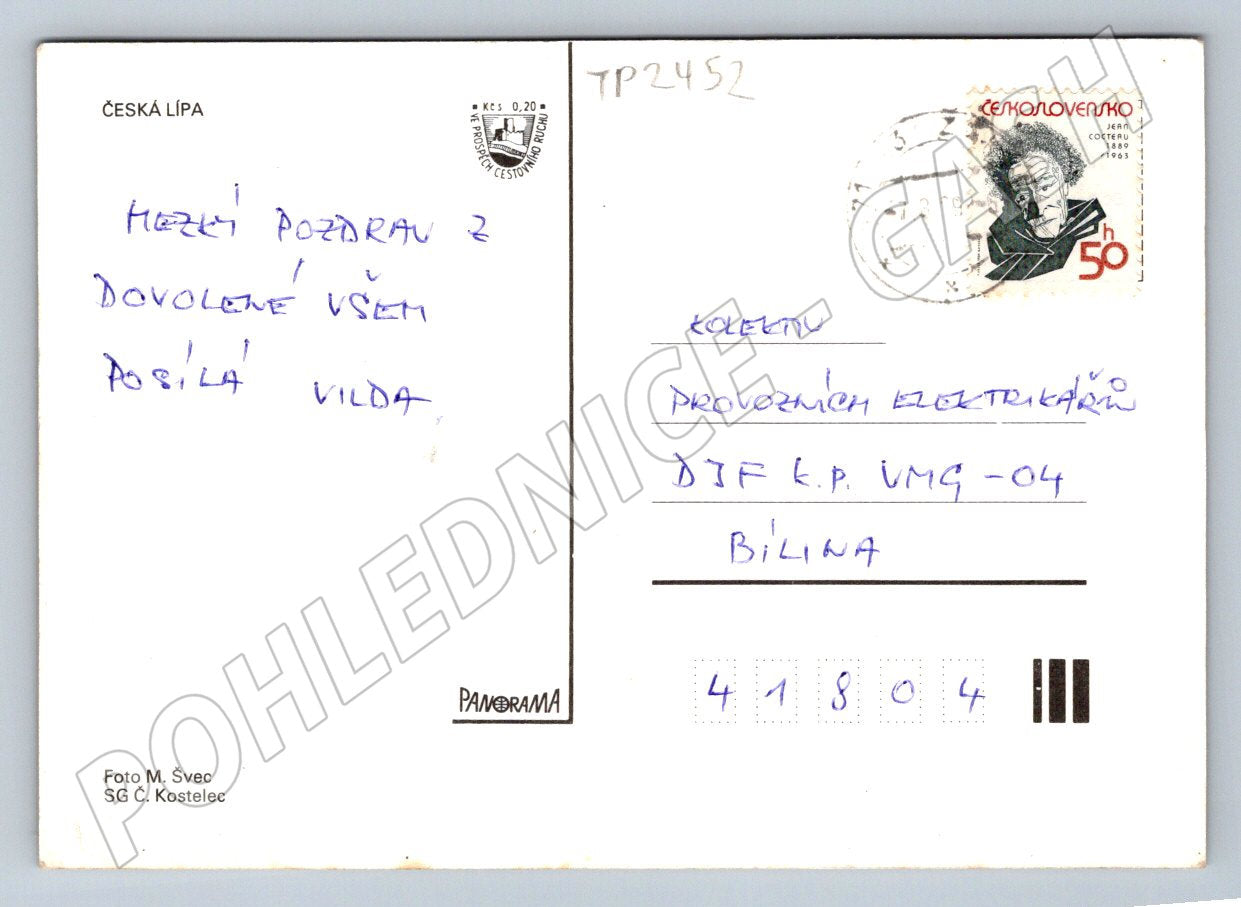 Pohlednice Česká Lípa koláž záběrů města 1969 (TP2452)
