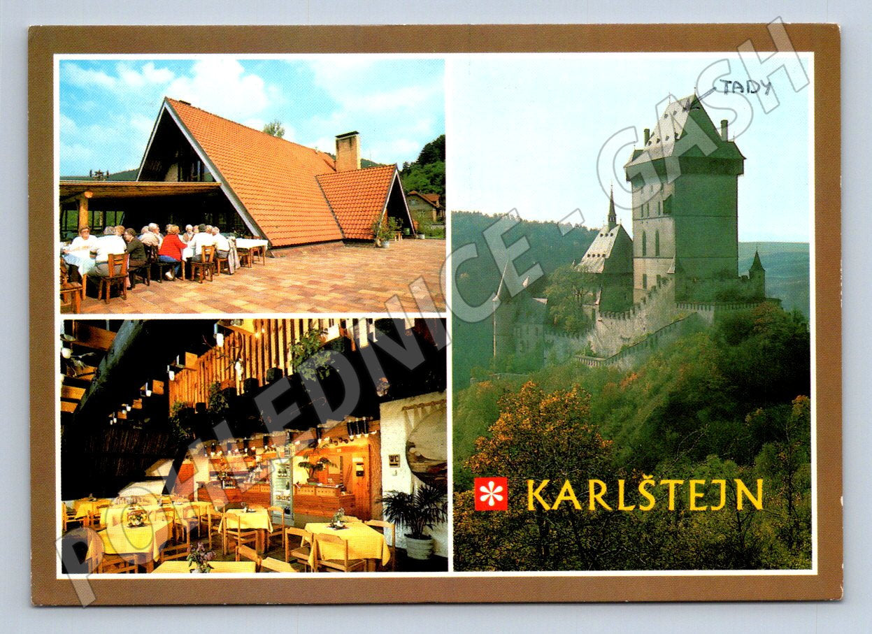 Pohlednice Karlštejn hrad a Koliba Eliška 1987 (TP2453)