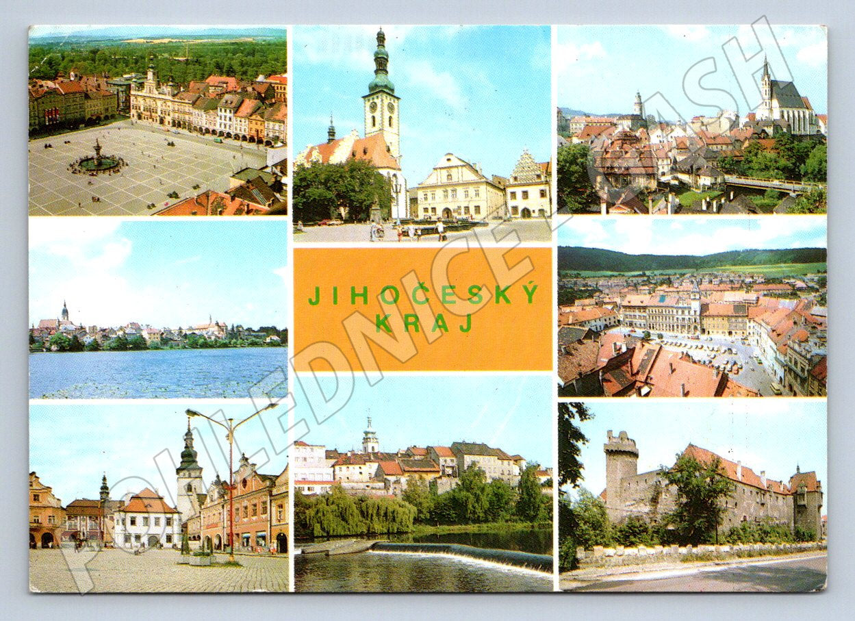 Pohlednice Jihočeský kraj koláž měst 1981 (TP2454)