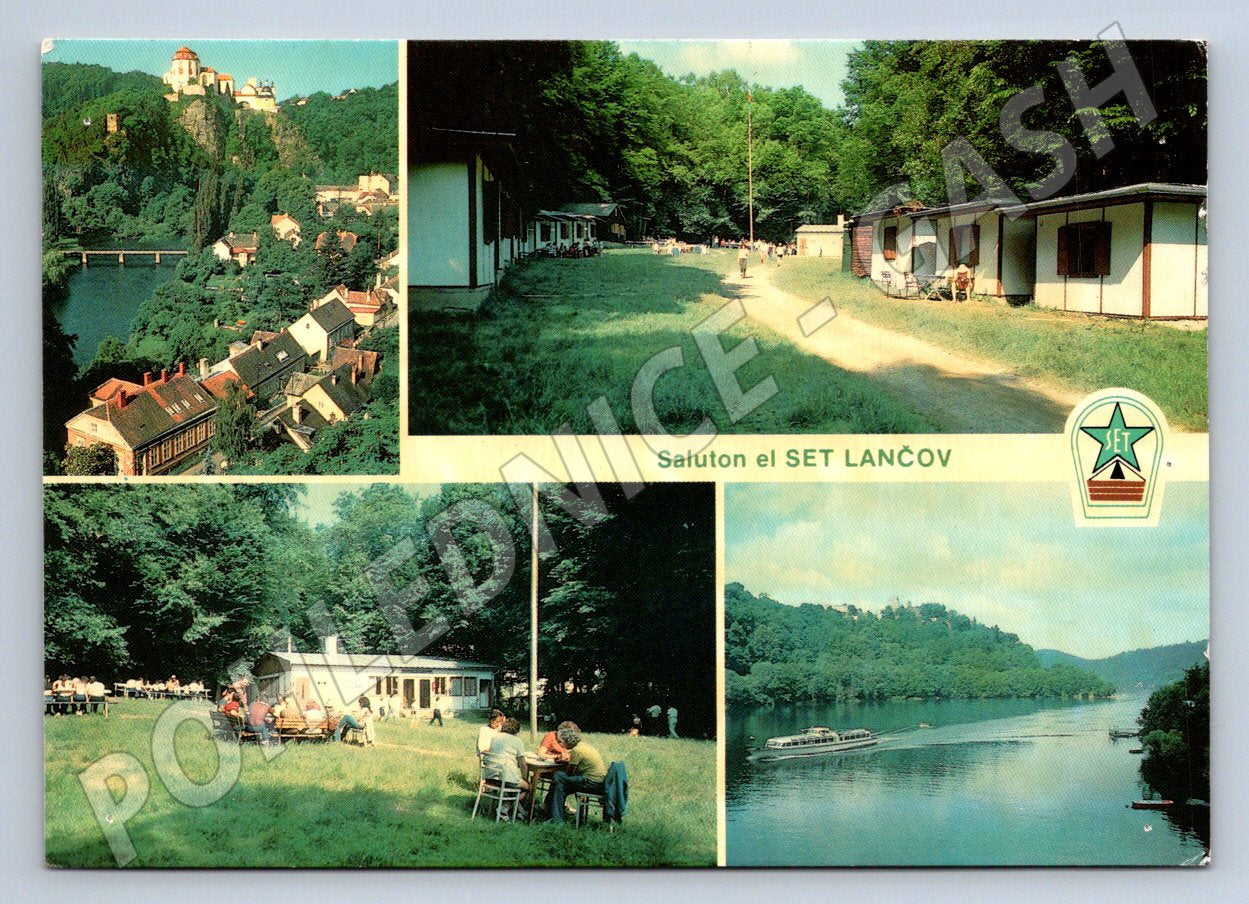 Pohlednice Lančov Vranov hrad, řeka, kemp (TP2456)