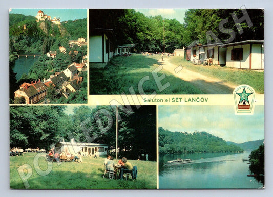 Pohlednice Lančov Vranov hrad, řeka, kemp (TP2456)