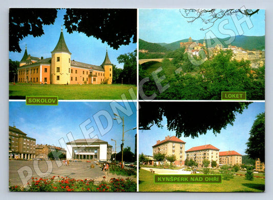 Pohlednice Sokolov Loket Kynšperk nad Ohří multi-view (TP2457)