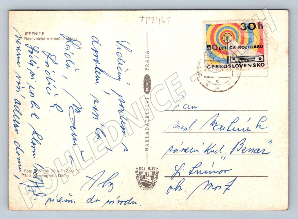 Pohlednice Jesenice koupání krajina 1973 (TP2461)