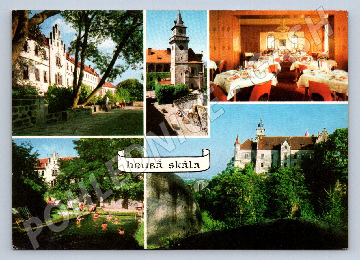 Pohlednice Hrubá Skála zámek koupaliště (TP2463)