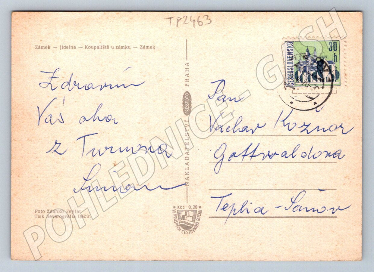 Pohlednice Hrubá Skála zámek koupaliště (TP2463)