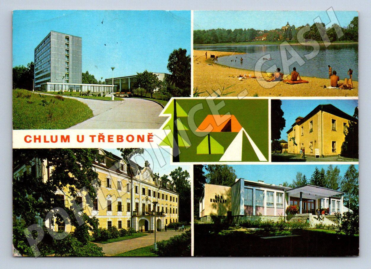 Pohlednice Chlum u Třeboně různé pohledy cca 1968 (TP2464)