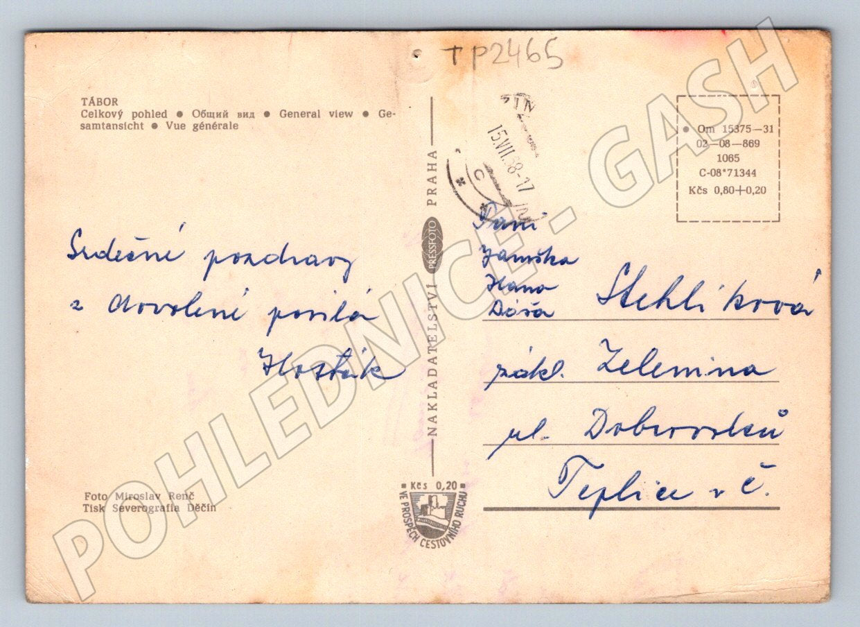 Pohlednice Tábor celkový pohled (TP2465)