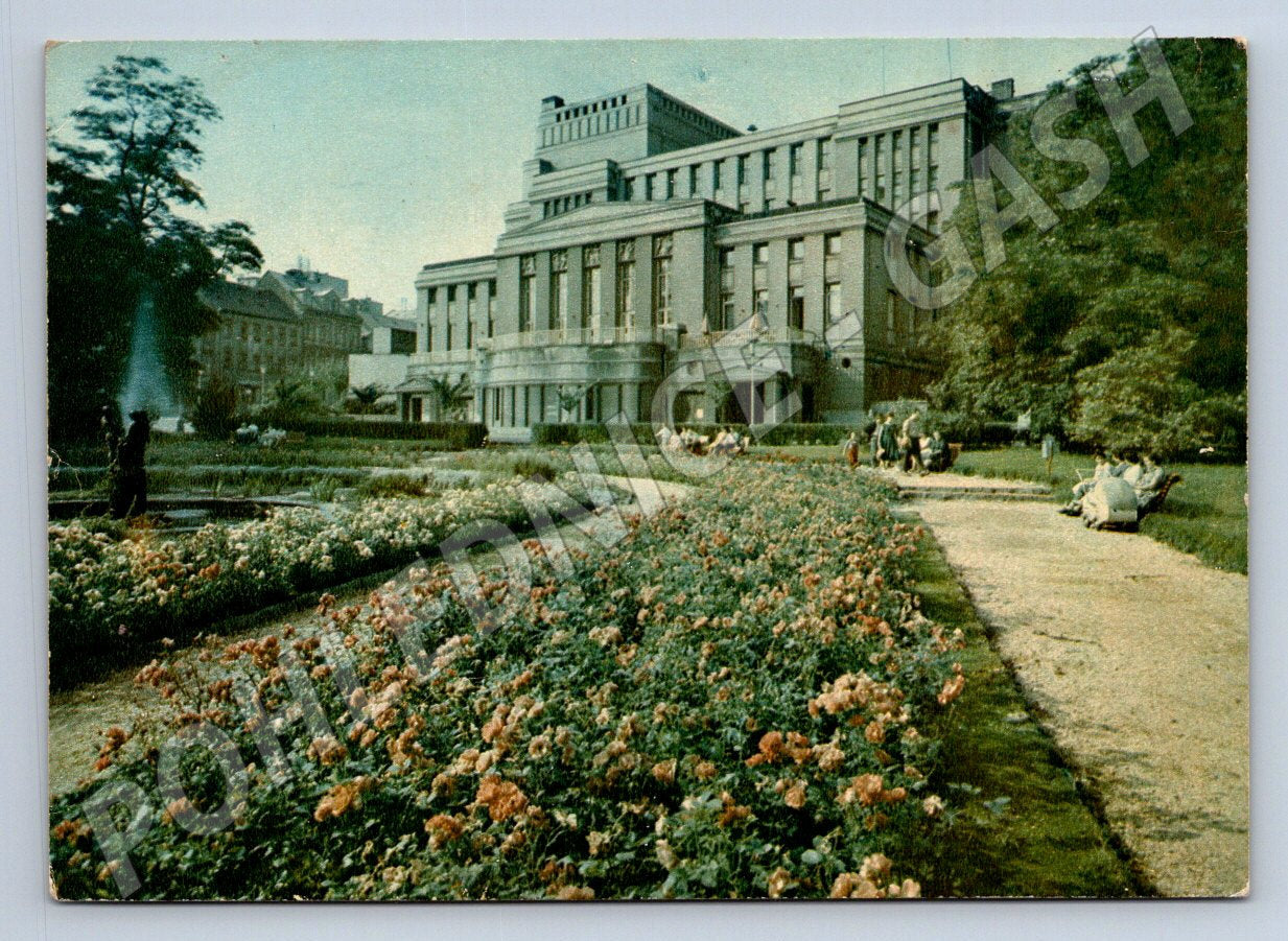 Pohlednice Teplice Krajinské divadlo zahrada 1963 (TP2482)