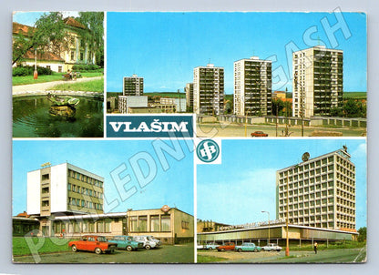 Pohlednice Vlašim zámek věžové domy Hotel Blanické strojírny (TP2490)