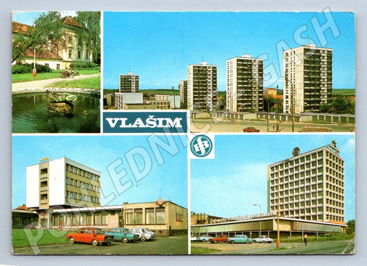 Pohlednice Vlašim zámek věžové domy Hotel Blanické strojírny (TP2490)
