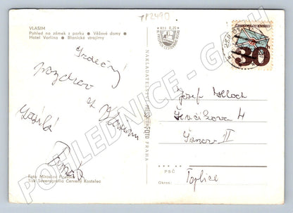 Pohlednice Vlašim zámek věžové domy Hotel Blanické strojírny (TP2490)