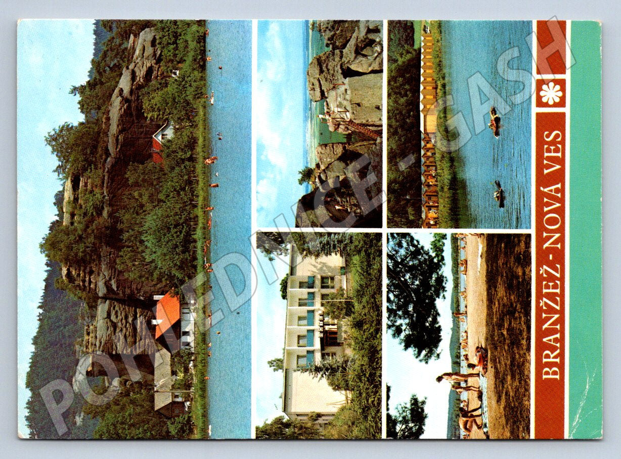 Pohlednice Branžež-Nová Ves krajina jezero 1983 (TP2494)