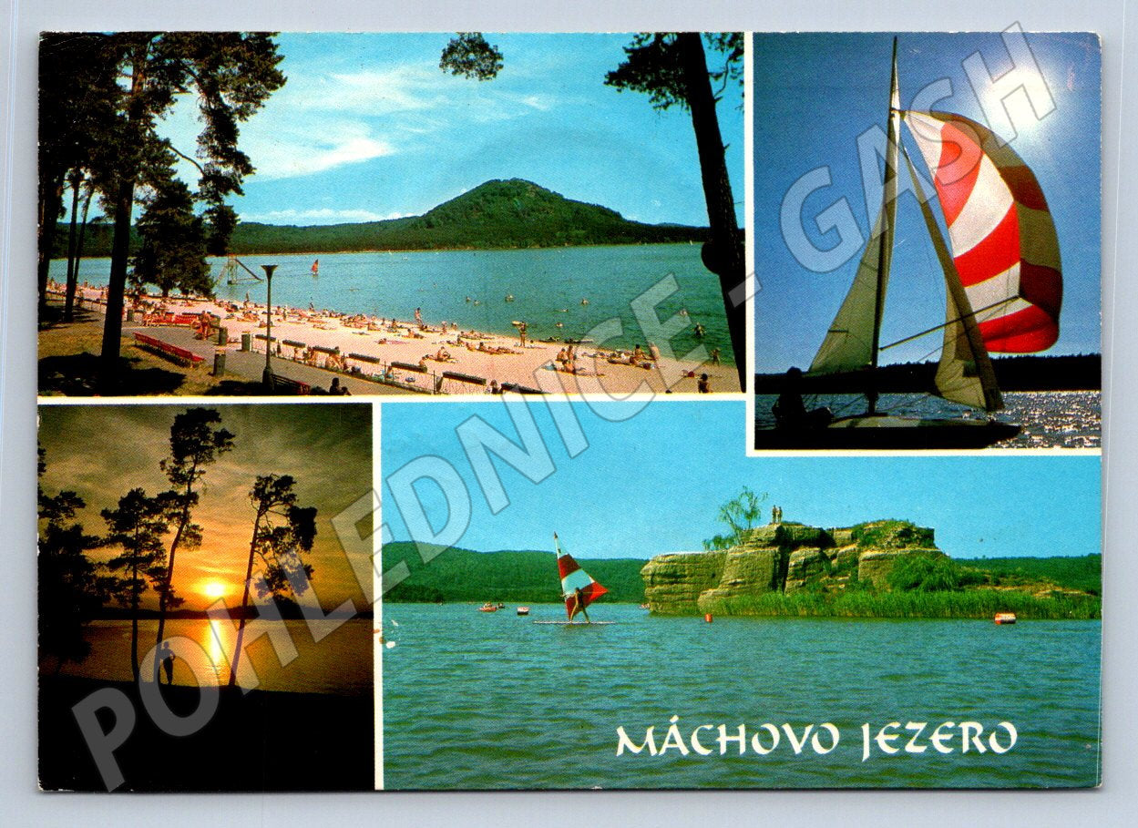 Pohlednice Máchovo jezero lodě pláž (TP2499)