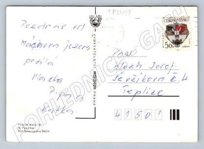 Pohlednice Máchovo jezero lodě pláž (TP2499)