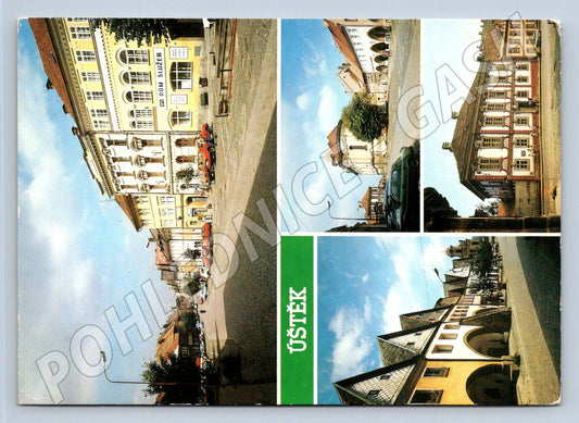 Pohlednice Úštěk koláž městských pohledů 1982 (TP2500)