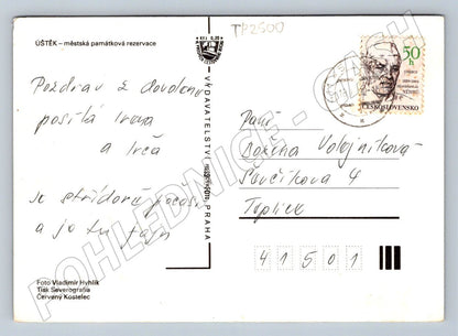 Pohlednice Úštěk koláž městských pohledů 1982 (TP2500)