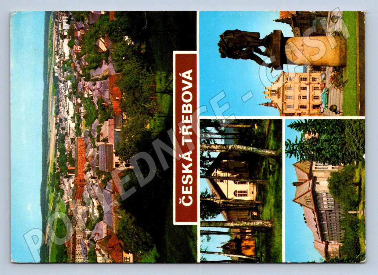Pohlednice Česká Třebová koláž pohledů 1977 (TP2508)