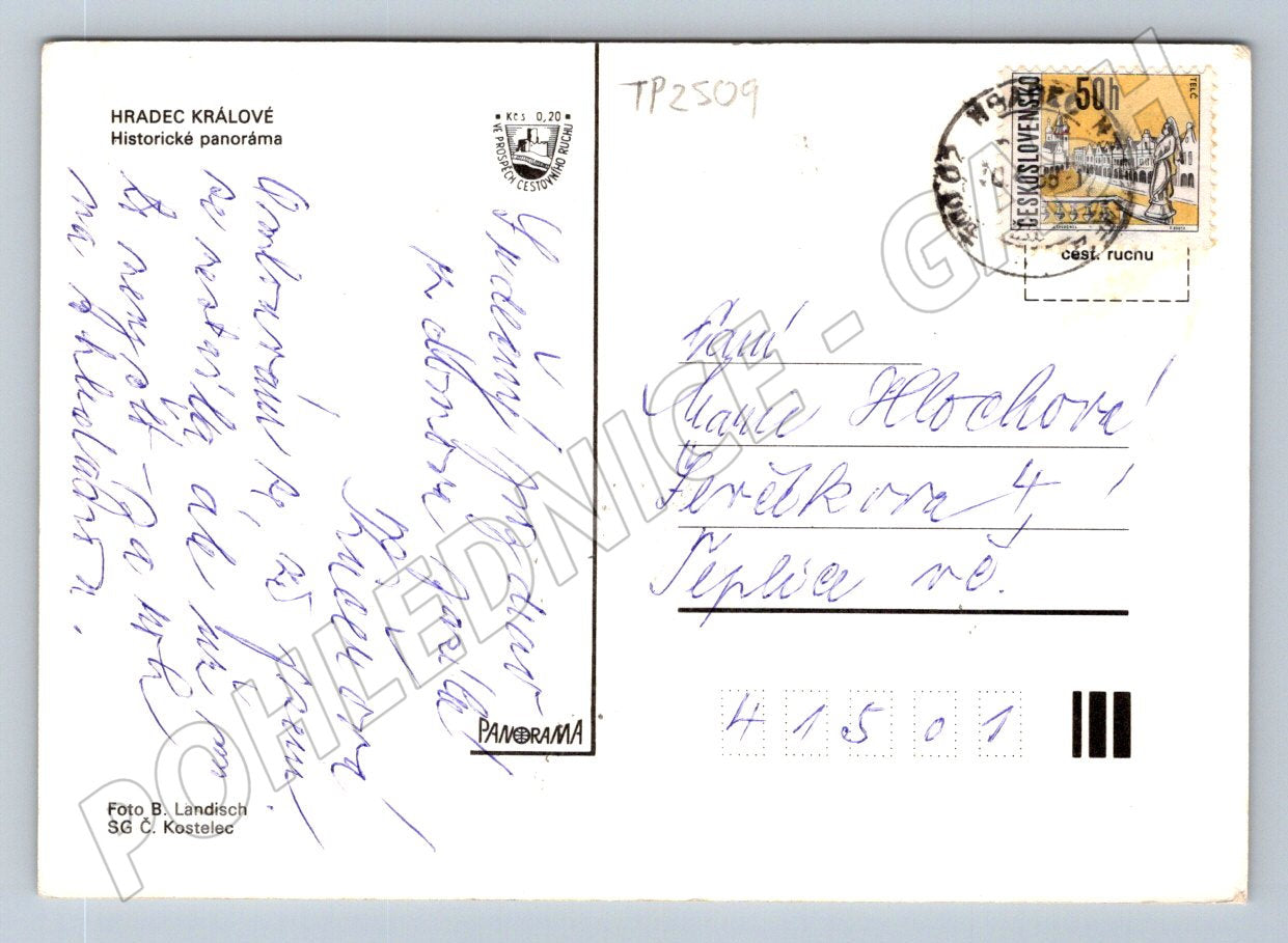 Pohlednice Hradec Králové historické panorama 1977 (TP2509)