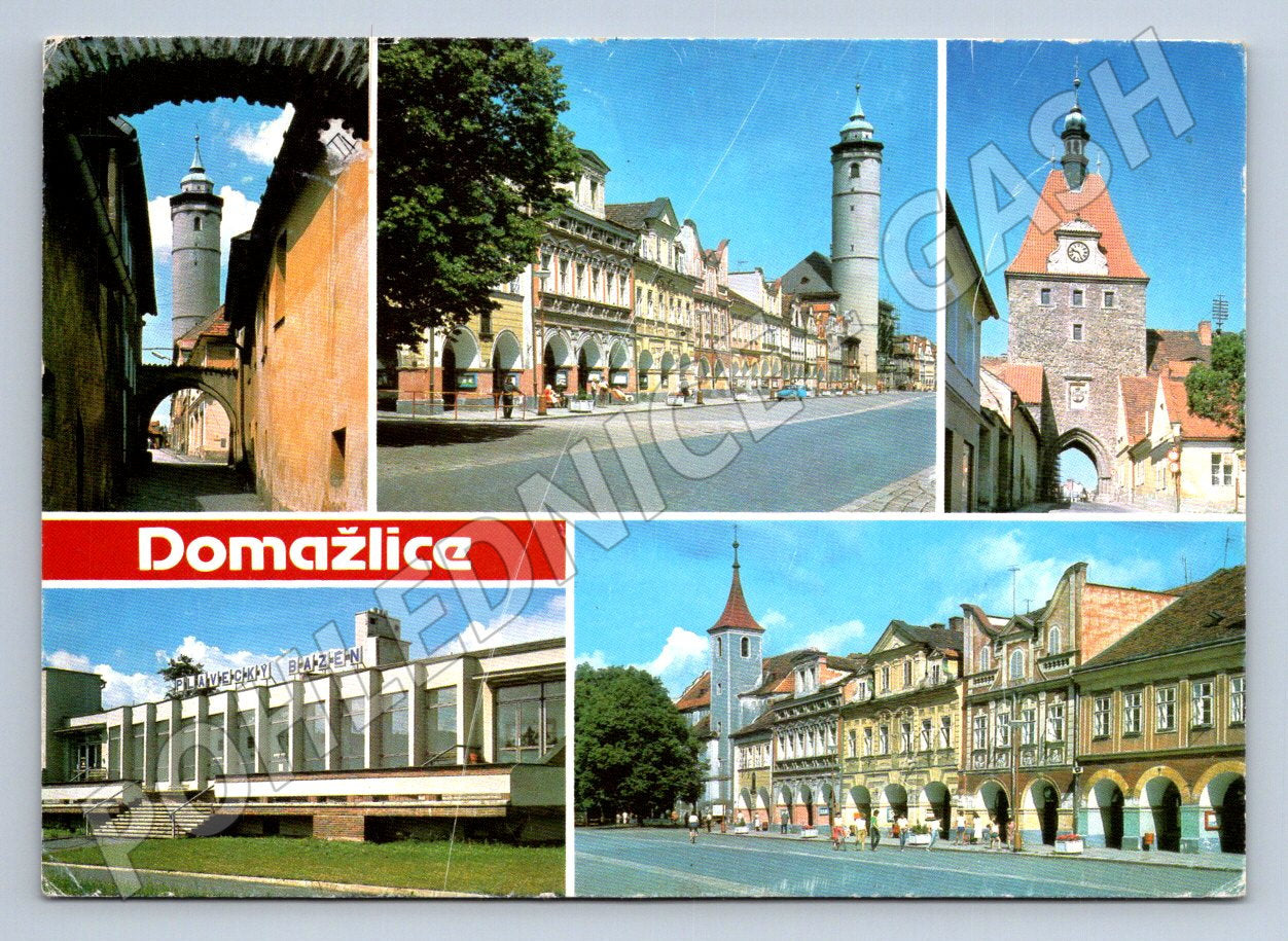 Pohlednice Domažlice různé pohledy 1986 (TP2511)