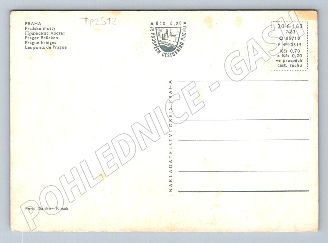 Pohlednice Praha mosty tramvaje 1963 (TP2512)