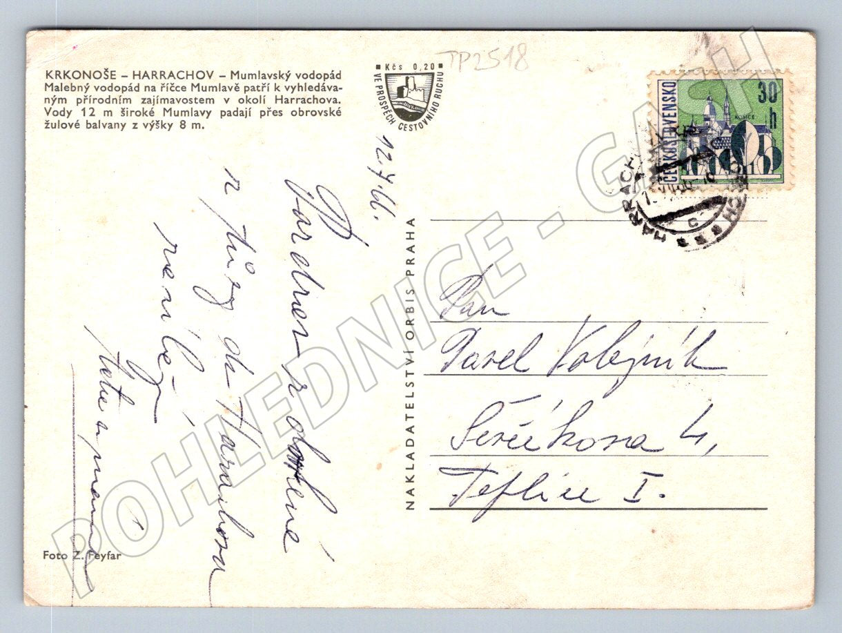 Pohlednice Krkonoše Harrachov Mumlavský vodopád (TP2518)