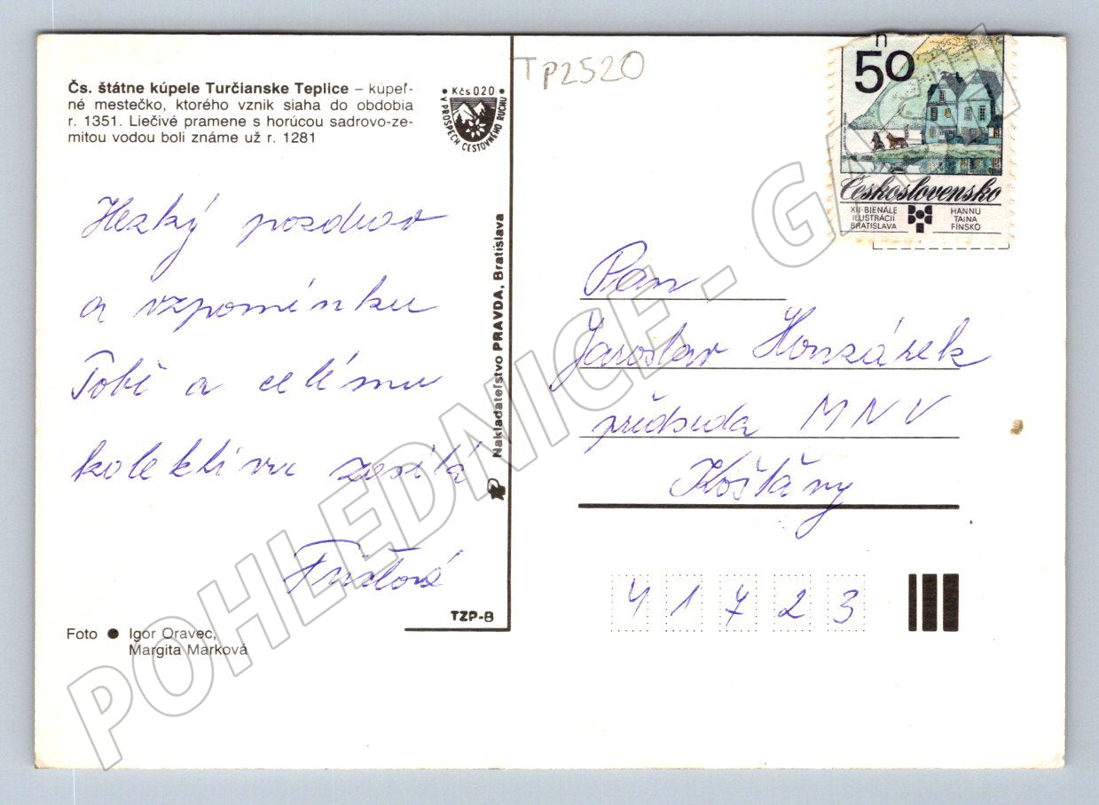 Pohlednice Slovensko Turčianske Teplice lázně (TP2520)