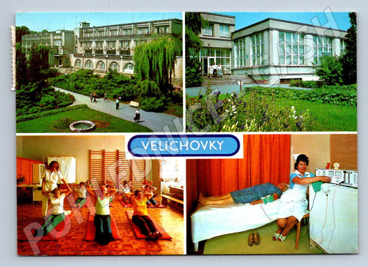 Pohlednice Velichovky lázně, budovy, interiér (TP2521)