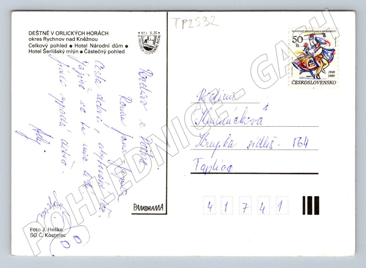 Pohlednice Deštné v Orlických horách celkový pohled (TP2532)