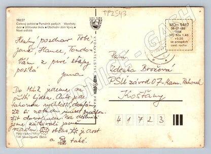 Pohlednice Třešť různé pohledy 1985 (TP2543)