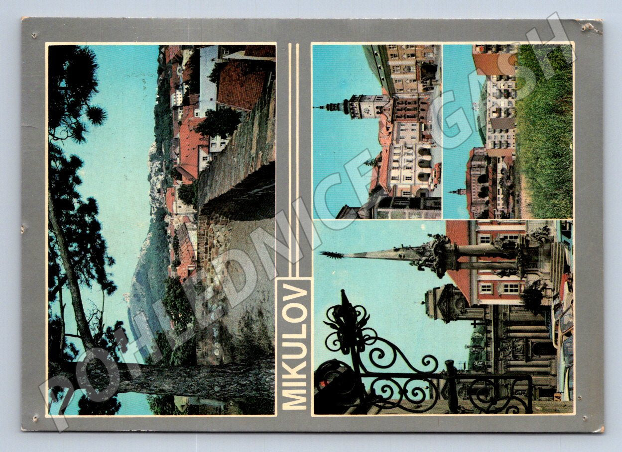 Pohlednice Mikulov koláž pohledů na město 1971 (TP2548)