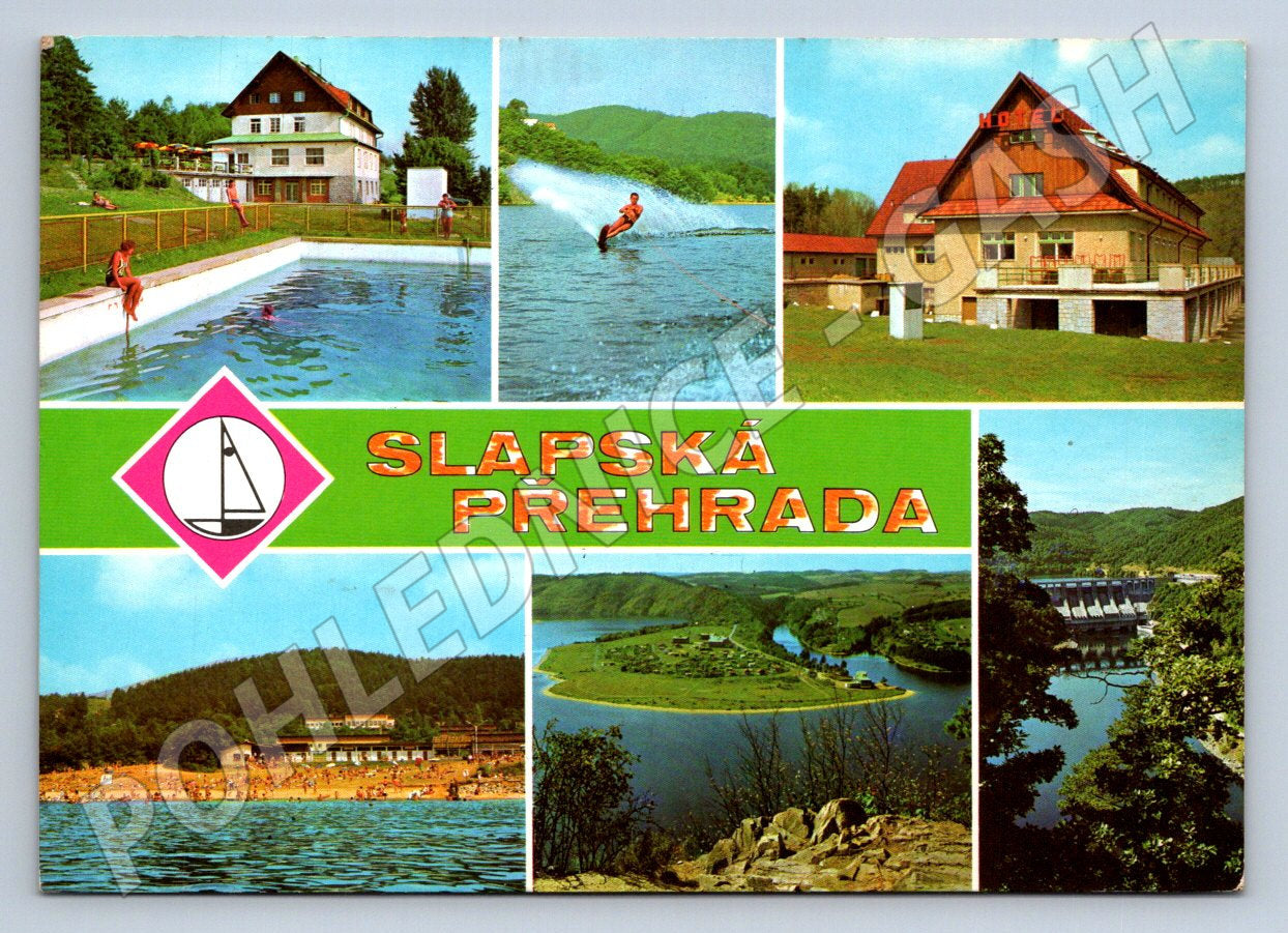 Pohlednice Slapská přehrada multiview 1970 (TP2549)