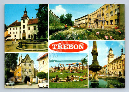 Pohlednice Třeboň koláž míst 1986 (TP2552)