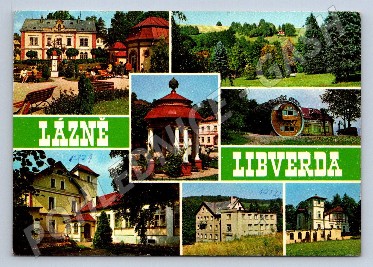 Pohlednice Lázně Libverda koláže pohledů 1945 (TP2557)