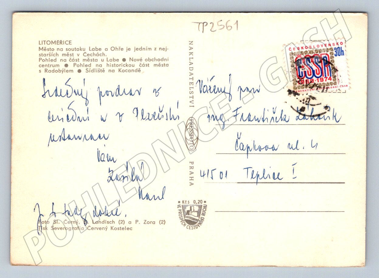 Pohlednice Litoměřice různé pohledy 1974 (TP2561)