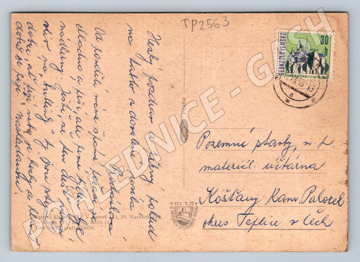 Pohlednice Písek multi-view 1963 (TP2563)