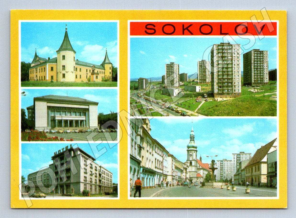 Pohlednice Sokolov panoramata města (TP2574)
