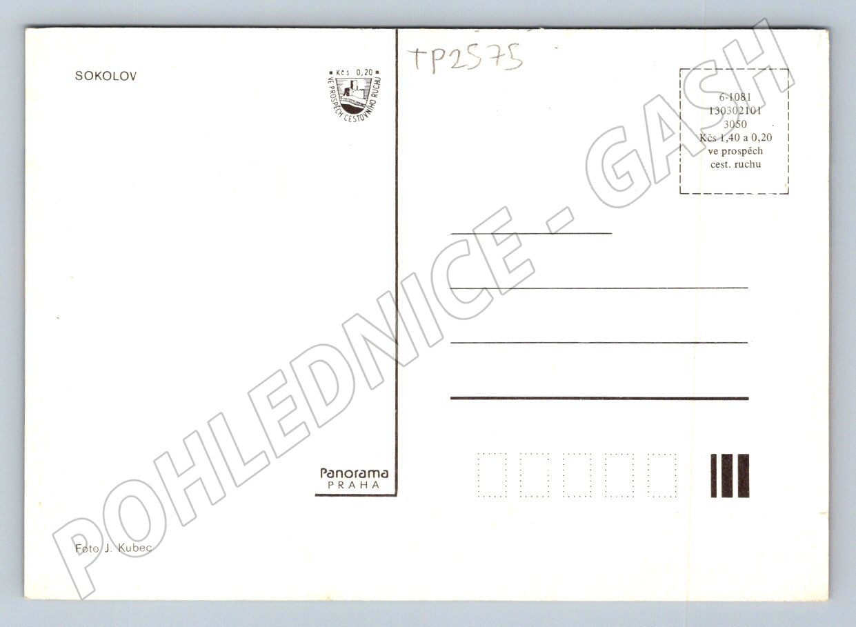 Pohlednice Sokolov koláž městských motivů (TP2575)