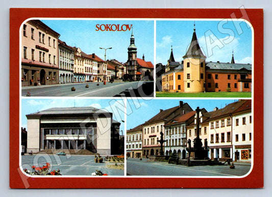 Pohlednice Sokolov koláž záběrů města (TP2576)