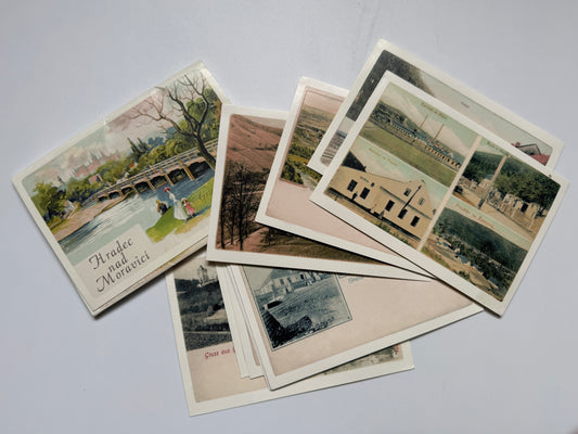 Sada pohlednic Hradec nad Moravicí a okolí reprodukce 2000 (BM100)
