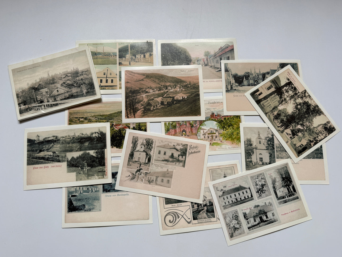 Sada pohlednic Hradec nad Moravicí a okolí reprodukce 2000 (BM100)