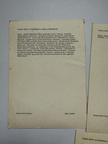 Sada pohlednic Bitva u Slavkova 1805 Vojáci reprodukce (BM136)