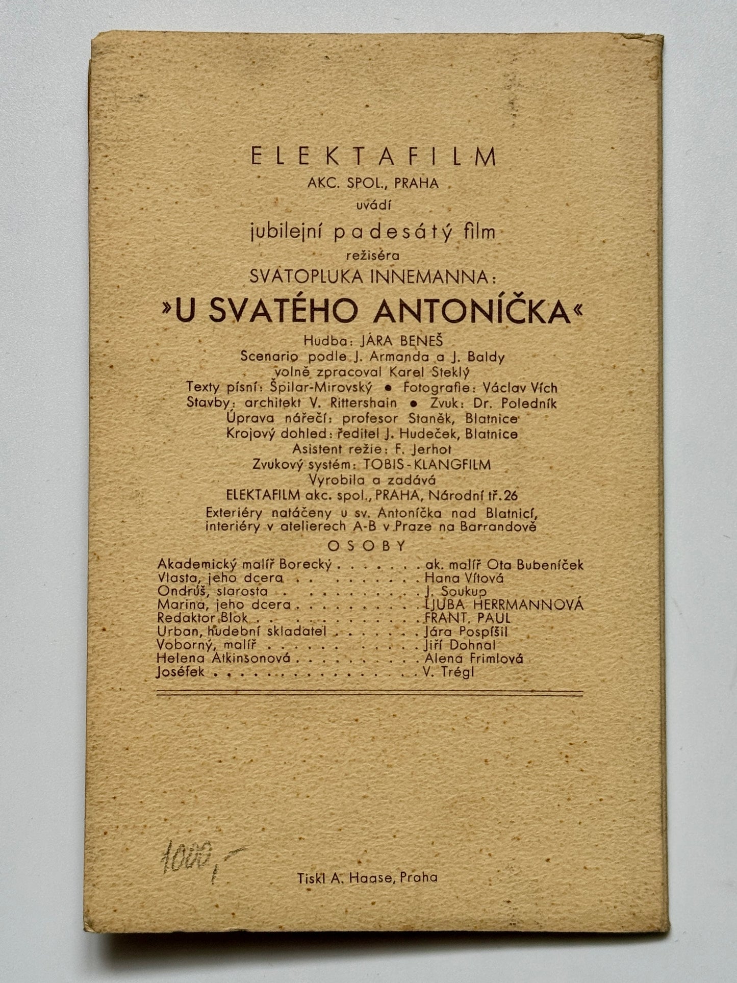 Sada filmových pohlednic U svatého Antoníčka Elektafilm Innema (BM140)